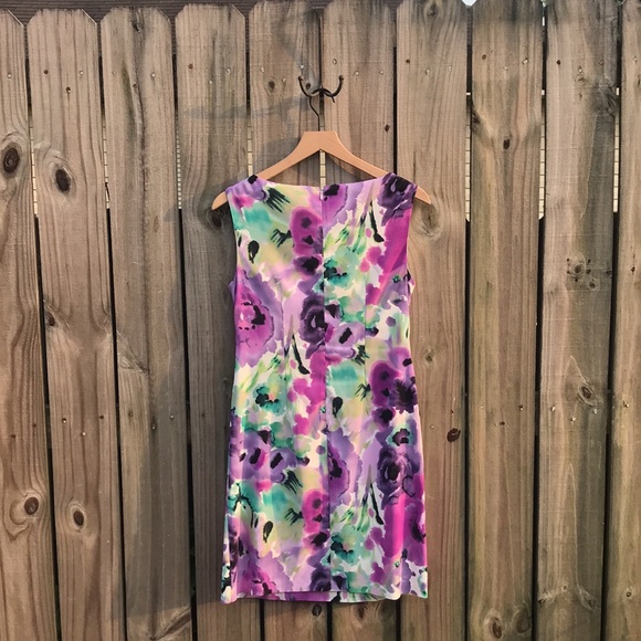 Db Purple Floral Dress - Size 4 - Picture 2 of 4